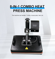 KECAI Machine d'impression par transfert thermique manuelle 29*38*38cm 8 en 1 Machine à sublimation par thermopresses à glissière