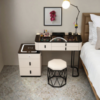 Coiffeuse intelligente avec chargement sans fil, coiffeuse moderne, simple et multifonctionnelle en bois massif