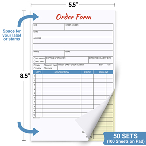 Menu tùy chỉnh nhà hàng bồi bàn đặt hàng hình thức 2ply carbonless đặt hàng cuốn sách bán hàng hóa đơn cuốn sách 140x210mm Waiter thứ tự A5 nhận giấy - Product Image 3