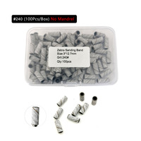 HYTOOS 100 pièces Bandes abrasives miniatures de 3 mm en papier de verre zébré, embouts de ponceuse à ongles en acier inoxydable, mandrin, accessoires d'outils de manucure électrique