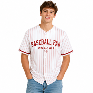 Camiseta de Béisbol Personalizada con Franjas, Nombre del Equipo y Número, con Botones, para el Día del Partido - Product Image 2