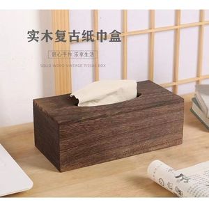 Caja de pañuelos de madera maciza, nuevo estilo chino, almacenamiento de escritorio para sala de estar, uso doméstico - Product Image 4