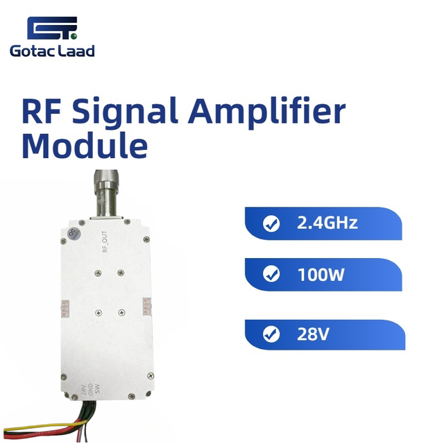 100W RF Power Amplifier Module GaN Circulator 2.4GHz UAV Counter Drone Detection Module 28V Supply Aluminum Shell