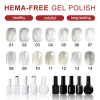 Vernis Gel Effet Œil de Chat Blanc Neutre Sans HEMA et Sans TPO pour Salon de Manucure – 14 Couleurs – Étiquette OEM Personnalisable – Grande Vente