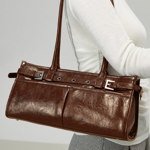 Retro Brown PU for Bag Women Lady Fashion Underarm <b>Shoulder</b> Bag Two <b>Straps</b> Niche High-End Y2K Small Capacity for - Product Image 4