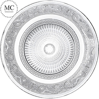 Assiette de charge en verre épais de style occidental ronde verre de cristal transparent petite assiette au détail en gros