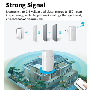 <span class=keywords><strong>Sonnette</strong></span> sans fil auto-alimentée, étanche, intelligente, pour maisons modernes, sans batterie - Product Image 5