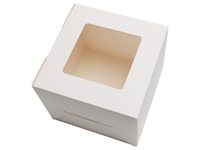 Cajas de Cartón Kraft Blanco Ecológicas Personalizadas al por Mayor para Pasteles, con Ventana Transparente y Acabado Laminado Mate