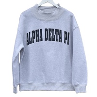 Sweat-shirt universitaire brodé rempli personnalisé Lettres grecques personnalisées Sweat-shirt à col montant Alpha Delta Sweat-shirt à col montant