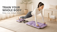Appareil de Pilates à domicile avec plateformes coulissantes pour les pieds, tubes télescopiques et poignées antidérapantes pour un entraînement complet du corps