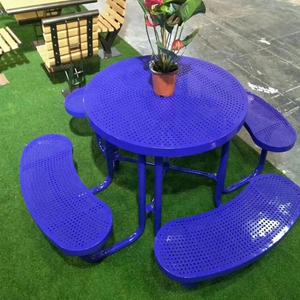 Gegalvaniseerd Staal Duurzaam Roestvast Buitenmeubilair Nestelen Centrum Koffie Ronde Metalen Tafel - Product Image 6