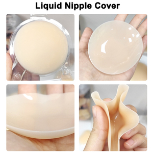 Cache-tétons en silicone réutilisables, lavables, non adhésifs, liquides, personnalisables, pour femme, effet chaleur corporelle - Product Image 4