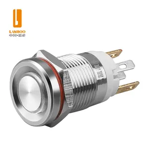 LANBOO yeni küçük Mini açık/kapalı 12mm 10A büyük akım Metal basmalı anahtar 10A/250VAC 12V 110V LED lamba su geçirmez IP67