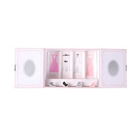 Boîte cadeau de luxe pour soins de la peau, faite à la main, à double ouverture, avec logo personnalisé imprimé en quatre couleurs, emballage cosmétique magnétique gaufré