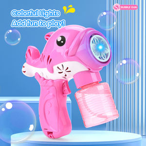 Verano actividades al aire libre fabricante de burbujas eléctrico rosa y azul lindo Delfín de dibujos animados pistola de burbujas de juguete con luces para niños - Product Image 3