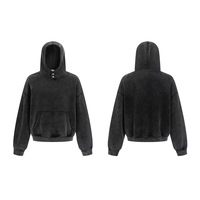 F40 untuk Hoodie Beludru Pria 2025 Musim Gugur Musim Dingin Empat-dalam-Satu dengan Kancing, Batik Cuci, Model Longgar dengan Saku