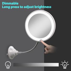 Miroir de maquillage mural anti-buée, miroir de douche pour le rasage, miroir grossissant 10x avec lumière, vente chaude - Product Image 2