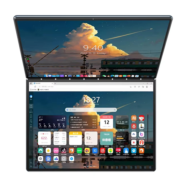 13.5 Inch 2 in 1 Laptop Dual Touch Screen DDR5 Double Mini Touch Screen Notebook Computer Laptop