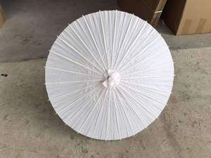 Parapluie en papier blanc en bambou chinois à faire soi-même, cadeau de mariage - Product Image 6