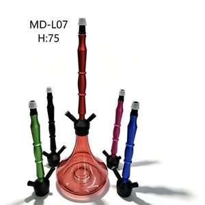 Cachimba de aluminio y vidrio de 75 cm con dos mangueras, moderna y portátil, para bar, viajes, regalo. - Product Image 1