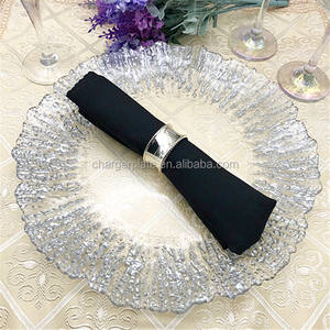 Plato de Presentación de Vidrio con Forma de Flor Silver Reef, Vajilla Elegante al por Mayor - Product Image 1