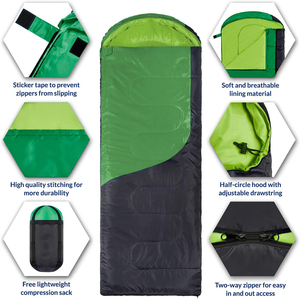 Sac de couchage enveloppant léger et imperméable 4 saisons avec sac de compression – Offre Spéciale - Product Image 1