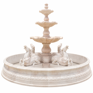 Fuente de Jardín Exterior Rosa Nublada con Figuras Clásicas y Fuente de Agua para Plaza - Product Image 2