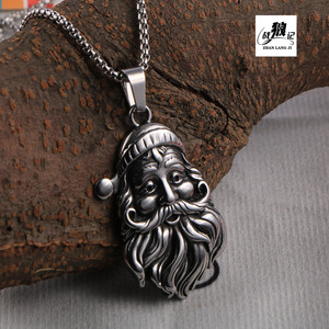 Santa Claus <b>Titanium</b> Steel Necklace Pendant Unisex Gift Jewelry SP1057 - Product Image 3