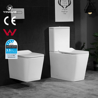 Filigrane CE mode sans bords, placard à eau, p-trap 180MM carré en céramique, toilettes en deux pièces