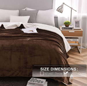 Khái niệm cơ bản mờ vi sang trọng lông cừu chăn tất cả các mùa 50x60 inch <span class=keywords><strong>Sherpa</strong></span> lông cừu ném chăn - Product Image 5