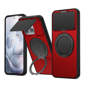 เคส Lichicase Hidden Bracket Armor สำหรับ Moto G06 Power Edge 70 <span class=keywords><strong>Fusion</strong></span> วัสดุ TPU+PC แบบไฮบริด ฝาหลังแม่เหล็ก - Product Image 3