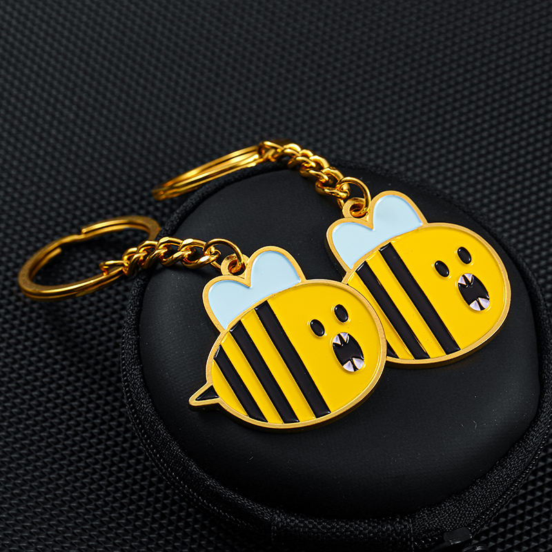 Porte-clés en métal de modèle d'abeille