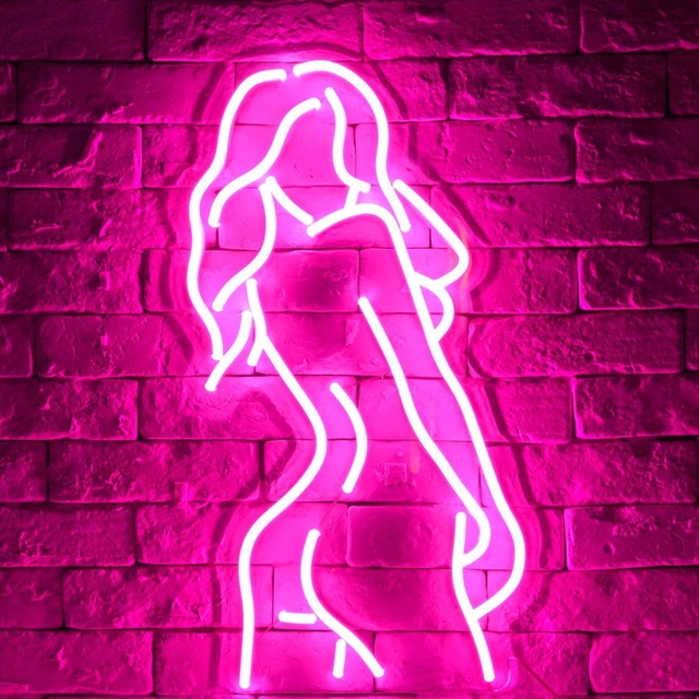 Bedroom Bathroom Wall Mounted Decorative Lamp Red Women Body Goddess Sexy Lady Back LED Neon Sign Lights