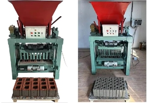 เครื่องทำบล็อกซีเมนต์ผสมคอนกรีตพร้อมเครื่องปั้นอิฐเครื่องทำธุรกิจขนาดเล็กเครื่องยนต์ GM4-35B 220V - Product Image 6