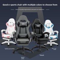 Chaise de bureau et de jeu S5Electric Racing en cuir, pliable, extensible, avec vérin à gaz 4 positions, pivotante, dossier ergonomique