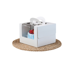 6 inch -8 inch -10 inch white card portable cake box three-in-one birthday cake box dessert box with cake bottom