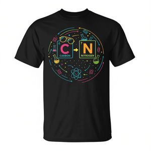 Camiseta con diseño de tabla periódica para profesores de ciencias y química, diseño de elementos de carbono y nitrógeno - Product Image 2