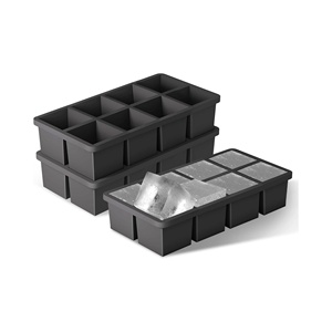 Moule à glaçons géants en silicone de qualité alimentaire à 8 cavités, bac à glaçons carrés XXL, moule DIY - Product Image 1