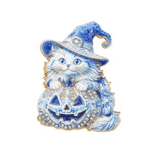 Pins Metálicos de Aleación de Zinc <span class=keywords><strong>con</strong></span> Diseño de Calabaza Negra, <span class=keywords><strong>Jack</strong></span> O' Lantern y Bruja de Halloween, <span class=keywords><strong>con</strong></span> Recubrimiento de Níquel, Unisex para Ropa y Bolsos - Product Image 4