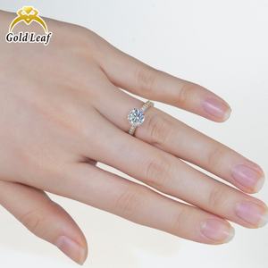 Anillo de Compromiso y Matrimonio de Oro Macizo de 10K y 18K con Diamante Cultivado en Laboratorio de 1CT-3CT, Estilo Clásico, Certificado IGI, para Fiestas - Product Image 4