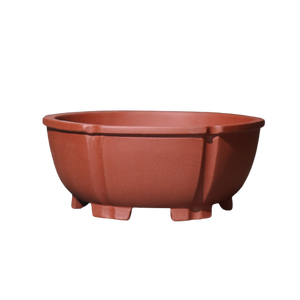กระถางบอนไซทรงหกเหลี่ยมดินเผาแดงสไตล์จีนคลาสสิกสำหรับวางบนโต๊ะ - Product Image 5
