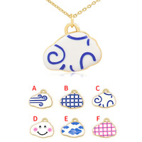 Collier Multicolore Émaillé Tendance Nuage Étoile Lune Temps Espace Navire Bijou Délicat