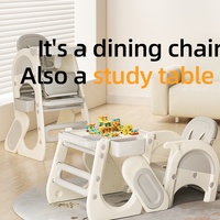 Chaise Haute Multifonctionnelle Pliable et Portable, Chaise de Repas Double Usage, Siège Rehausseur pour Enfants et Bébés