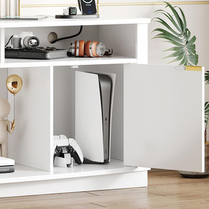 Meuble <span class=keywords><strong>TV</strong></span> LED moderne Centre de divertissement <span class=keywords><strong>TV</strong></span> 80 pouces avec prises de courant Console de stockage multimédia de jeu pour salon chambre à coucher - Product Image 5