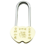 YH1036 Cadenas antivol durable en laiton à combinaison numérique, avec breloques en forme de cœur gravées 'Love Bridge', pour la création de bijoux et d'artisanat