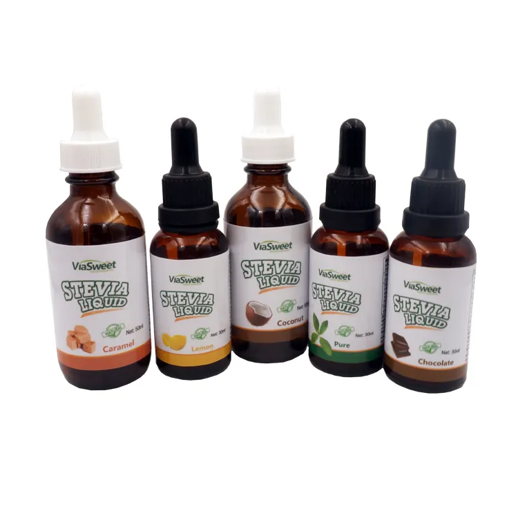 Amazon 0 calorie OEM private label flavored stevia drops benefits 10/30/50/120ml stevia liquid sweetener