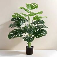 Vraie Touche Faux Arbre Tropical Palmier Décor Simulation Monstera Feuilles Maison Jardin Décoration En Gros Artificielle Monstera Plante
