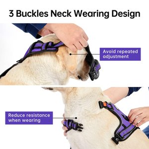 Toptan ayarlanabilir geri dönüşümlü neopren rahat evcil hayvan koşumu köpek koşum için küçük büyük ırkları - Product Image 3