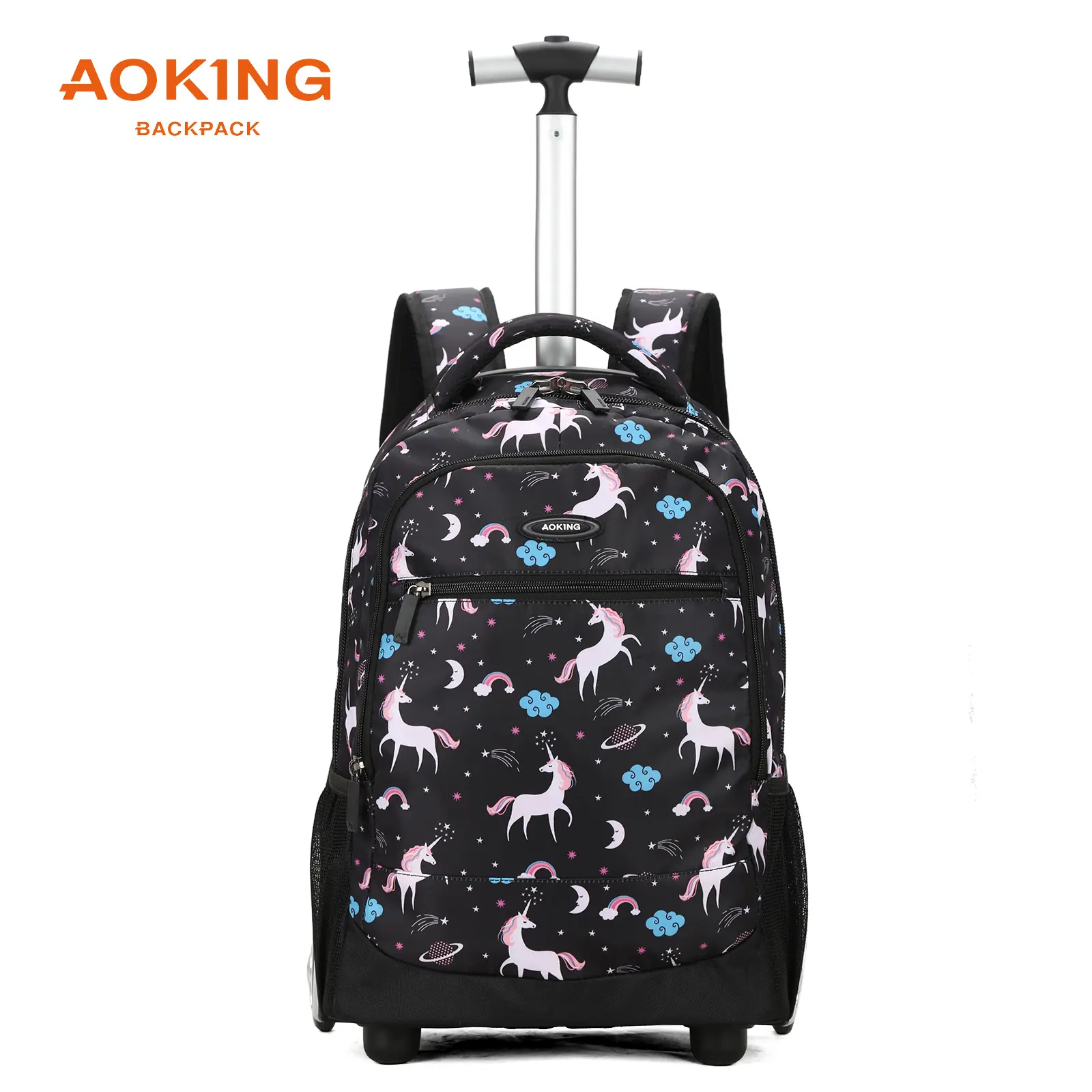 Aoking sac d'école personnalisé mignon durable sac à dos scolaire mohila chariot à bagages chariot sac à dos avec roue
