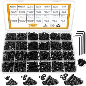 Bán Buôn Loại Bộ 1705Pcs 1760Pcs 2020Pcs Carbon Thép Hình Lục Giác Ổ Cắm Màu Đen Đầu Cup Vít Nuts Máy Giặt Loại Kit - Product Image 2